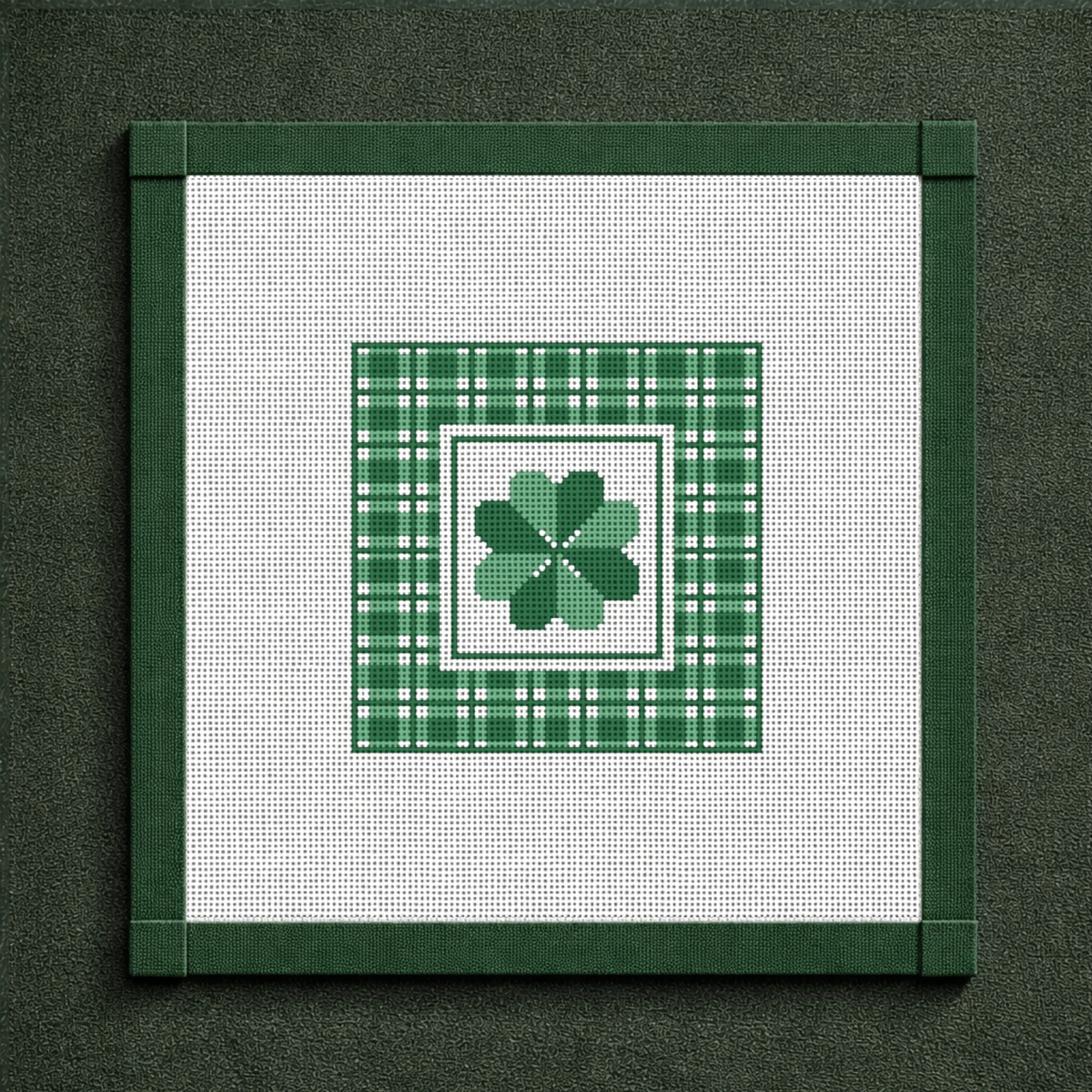 A beginner needlepoint canvas on stretcher bars