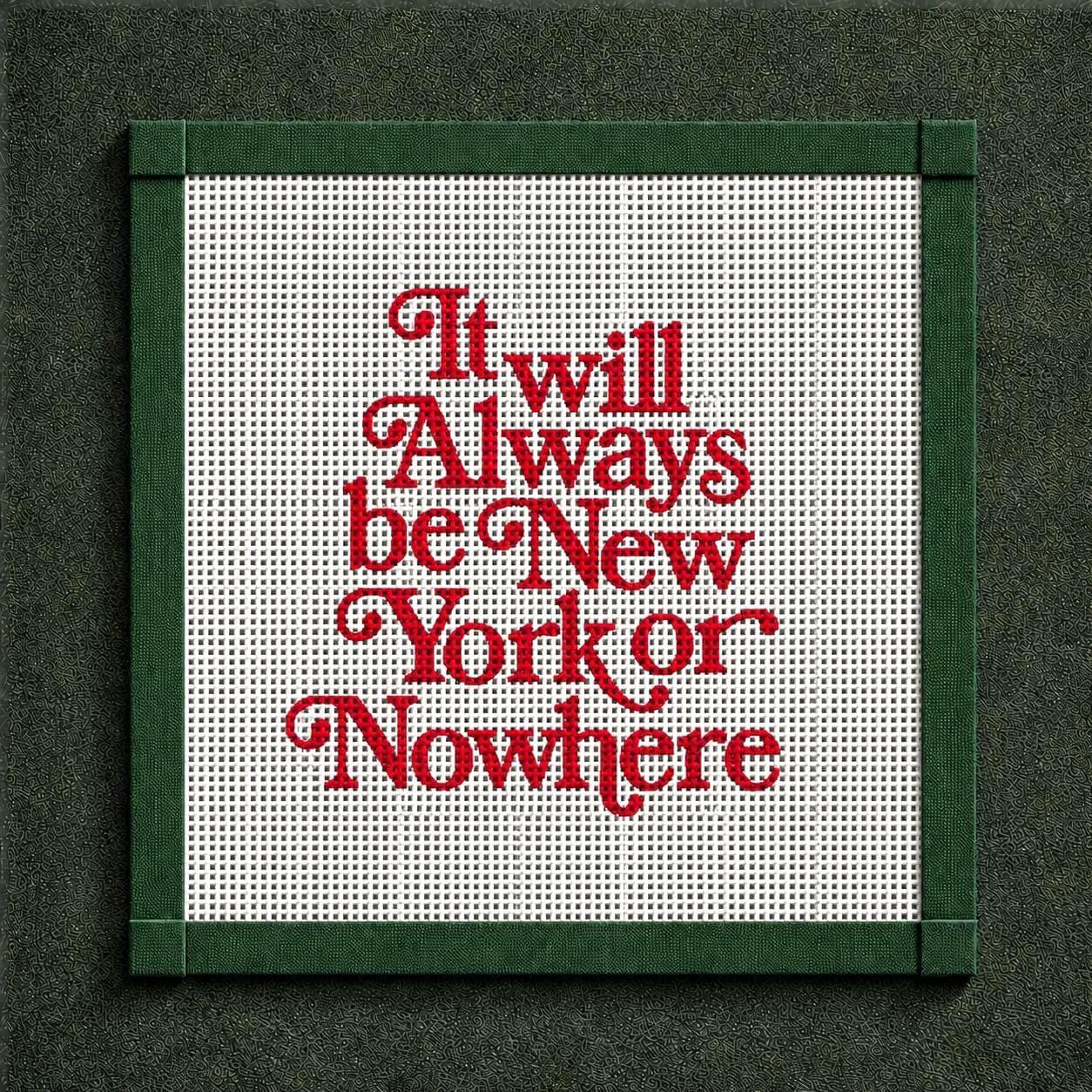 It Will Always Be New York or Nowhere Needlepoint Canvas Kit — Big Apple NYC Souvenir Travel Gift — 16 Mesh Beginner Needlepoint